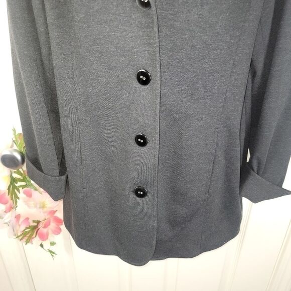 Chico's charcoal ponte knit jacket 2 (large) - Picture 4 of 8